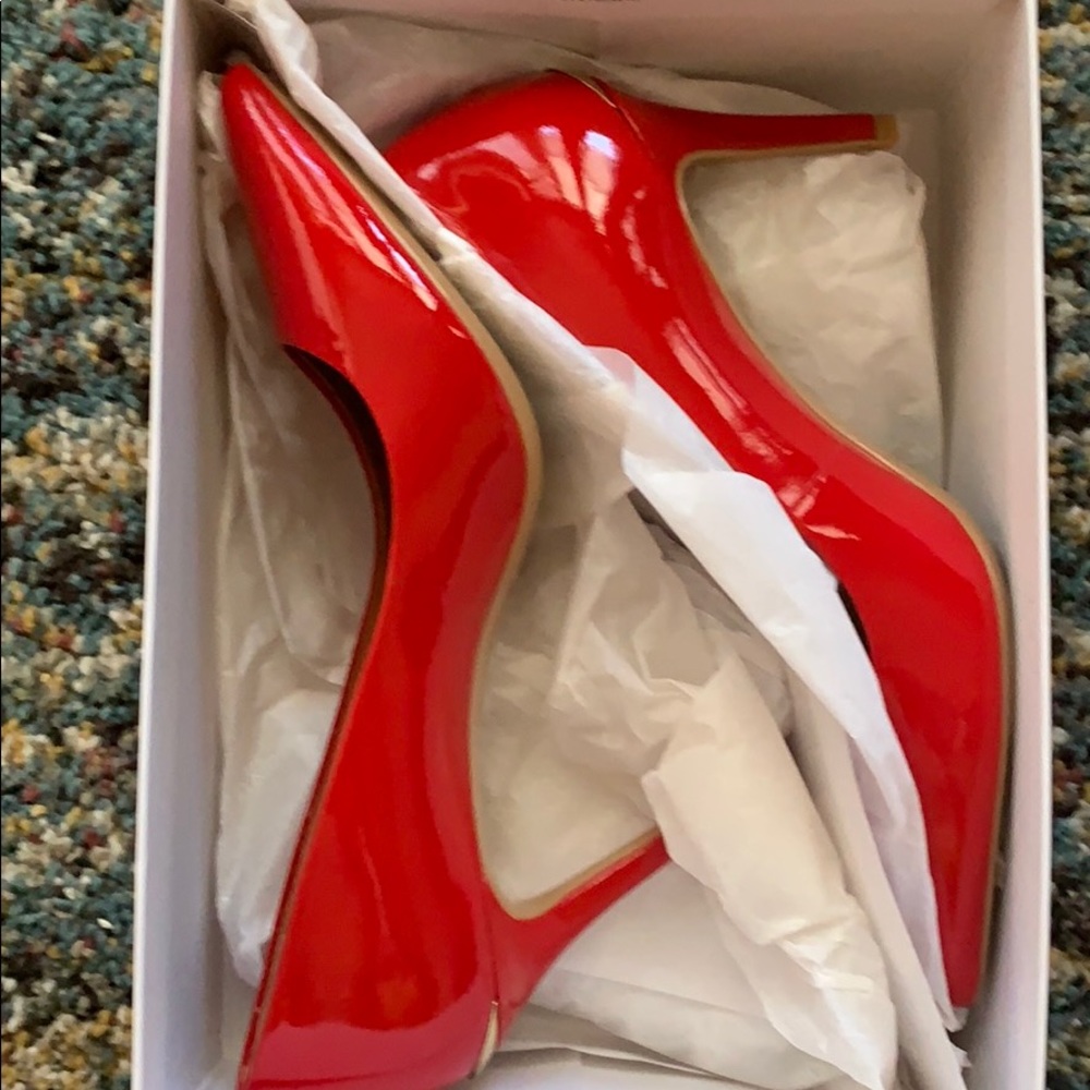 Calvin Klein Gayle Patent lipstick Red shoes